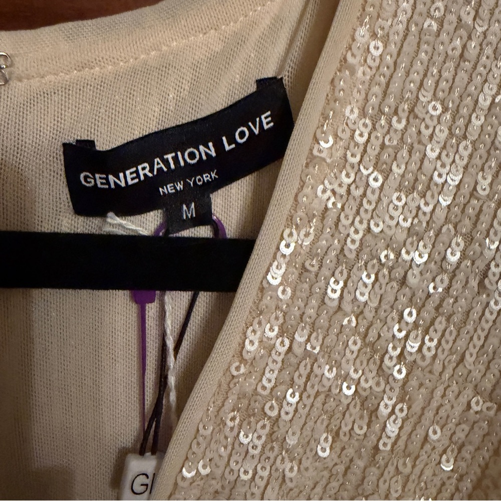 NWT Generation Love Allegra Sequin Romper in Shell size Medium reg $385 - Picture 8 of 10